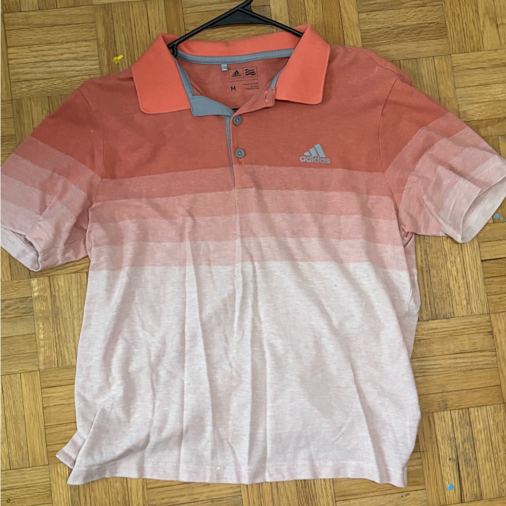 Adidas Men's Gradient Pink Polo Shirt